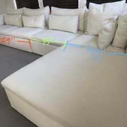 West Elm “Harmony” modular sectional & ottoman — less than 4 years old