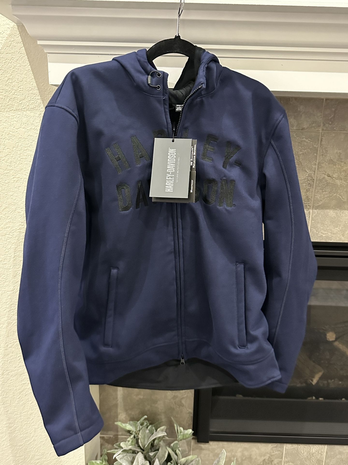 NEW Harley-Davidson Motorcycle Deflector Hooded Fleece Jacket LARGE L