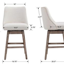 2 Mid Century Modern Swivel Barstools