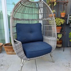 Light Gray Egg Chair for Pation with Cushions