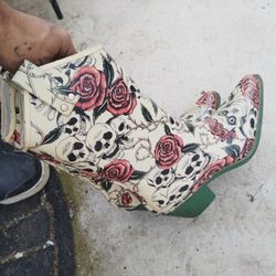 Skull And Rose Cowboy/Rain Boots