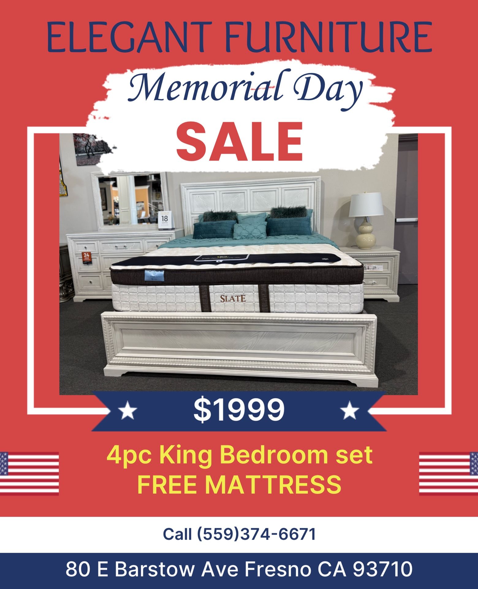 4 Pc King Bedroom Set Free Mattress