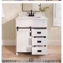 Bathroom vanity  white & Blk 