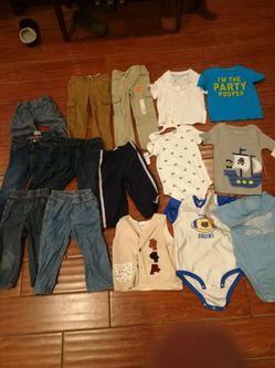 15 pcs baby boy Pants and shirt sz 24M 2T 3T