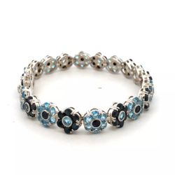 925 Sterling Silver Color Stone Bracelet 