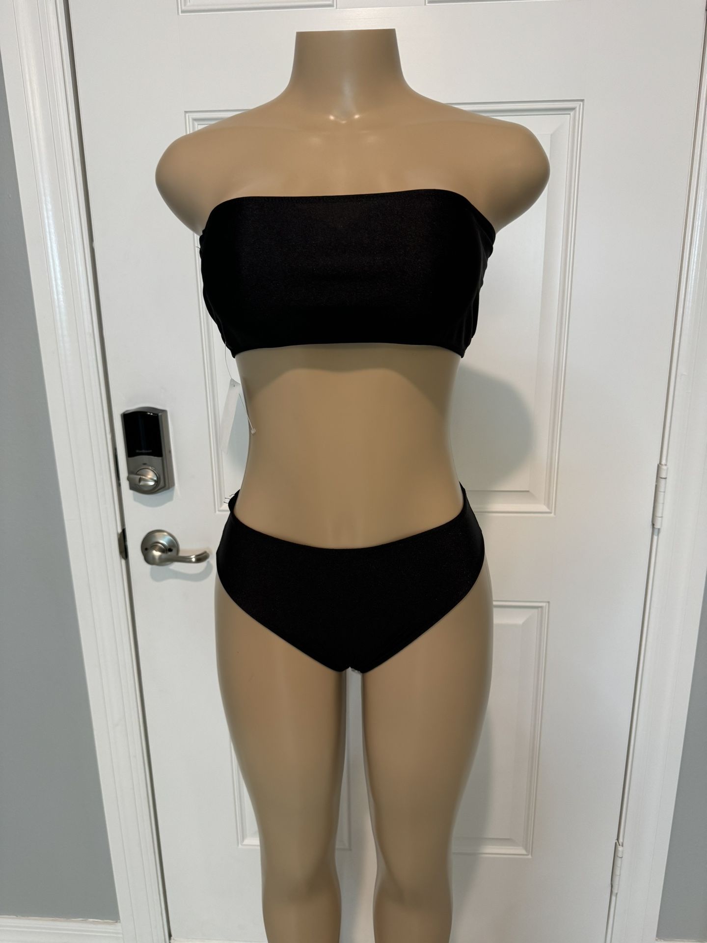 2Pc Satin Tube Top Bikini