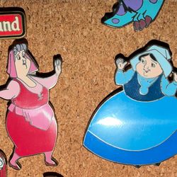 Peasant Flora, Fauna & Merryweather Pins