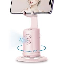 Auto-tracking 360-degree gimbal stabilizer and solid color smart handheld stabilizer kit - adjustable desktop mobile phone holder for live broadcast, 