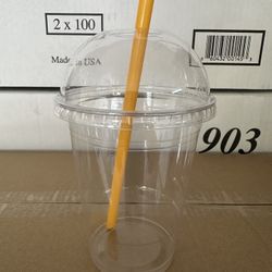 Clear Cups With Dome Lid 