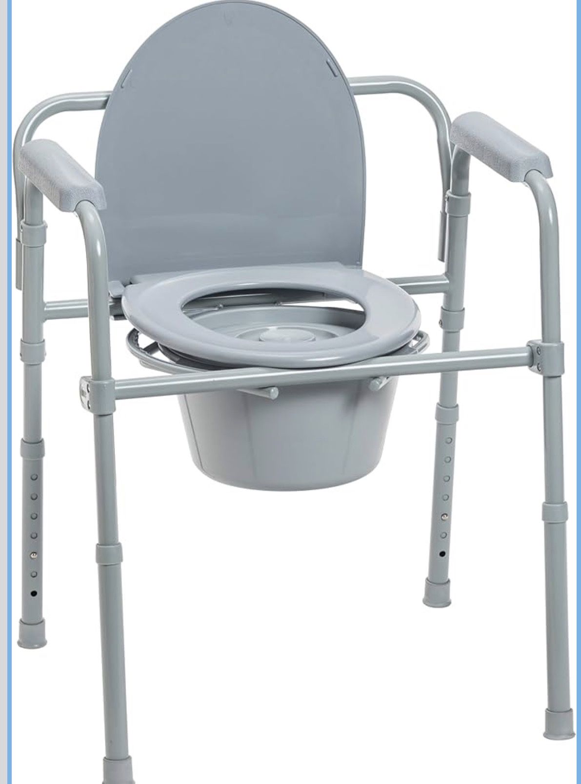 Folding Steel Bedside Commode Chair