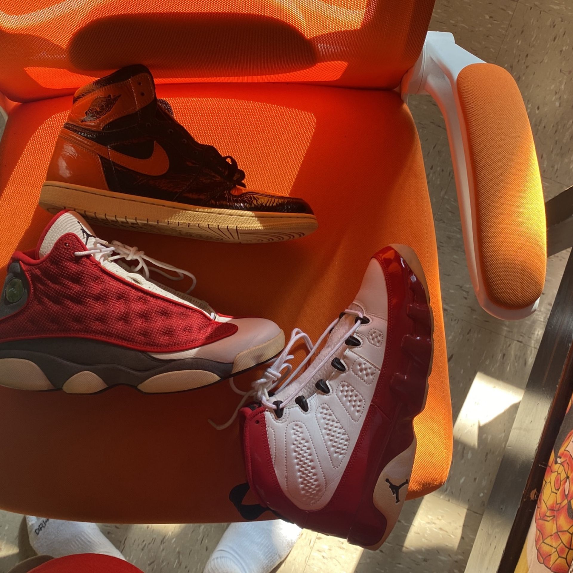 Jordan 13 Flints, Jordan 9 Gym Reds,jordan 1s Og Shattered Back Boards