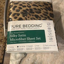Leopard print silk sheets for California King