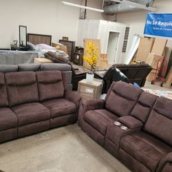 Sofa And Loveseat Recliners/ 90-DAY PURCHASE OPTION/ No Credit Needed 