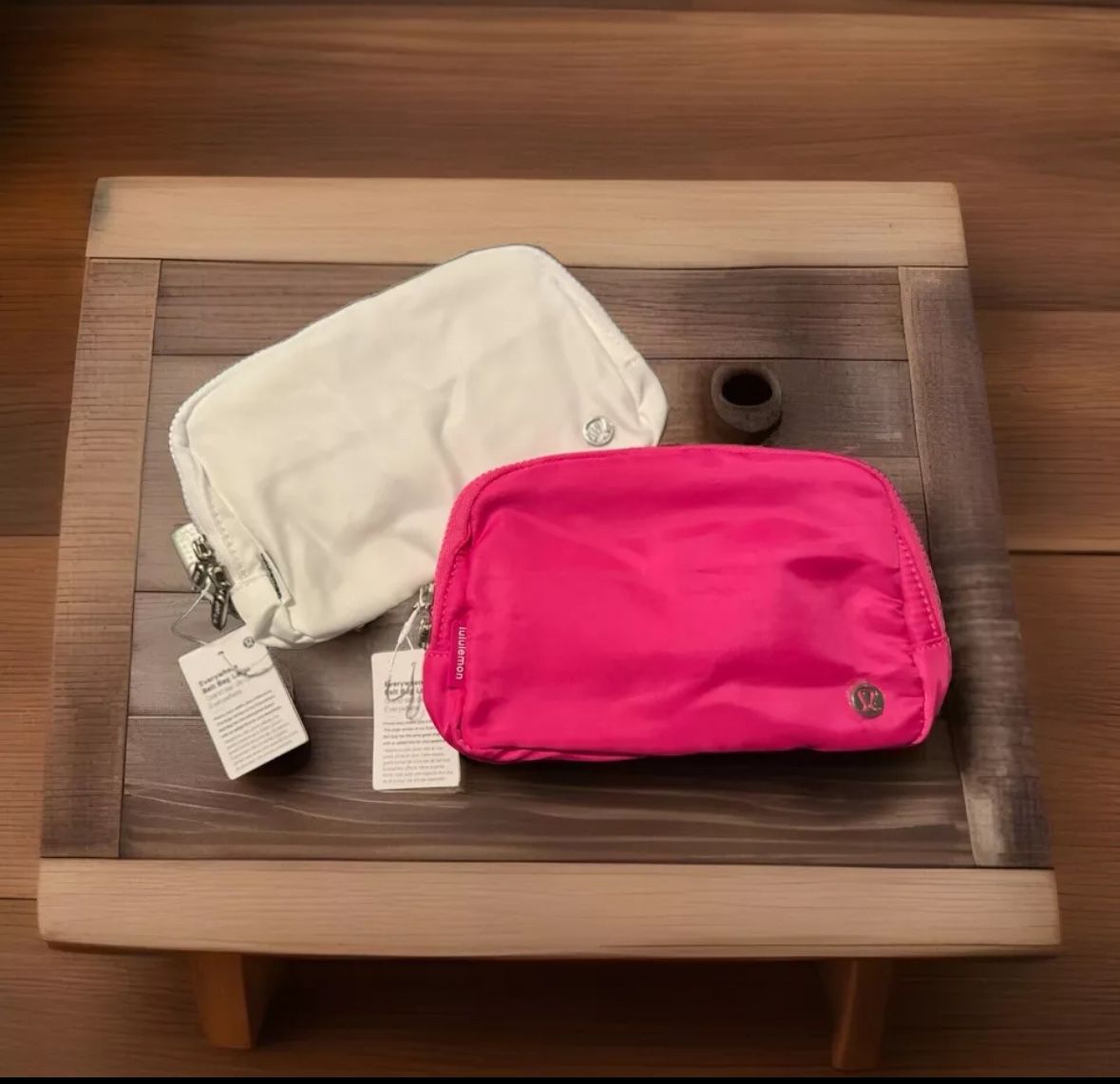 The Lululemon Valentine’s Bundle - 2 Everywhere Belt Bags White & Hot Pink - 2L