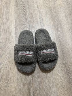 Balenciaga Furry Slide Gray