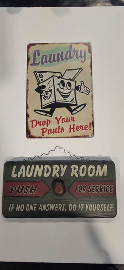 Vintage Laundry Room Signs Set of 2