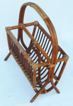Vintage Mid Century Bamboo Magazine Holder