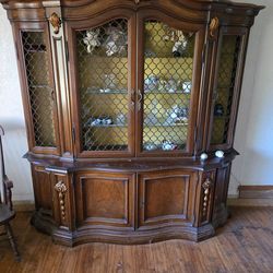 Gold leaf china cabinet