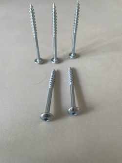 #8x2-1/2" Pocket Hole Screws, 200 Pcs, Robertson Square Drive Self Tapping Type 17 Washer Head Carbon Steel Zinc Coated Cabinet Wood Screws
