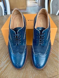 Louis Vuitton Men's Blue and Denim Brogue Oxfords