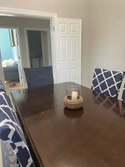 Six piece formal dining table set