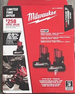M12 12-Volt Lithium-Ion XC High Output 5 Ah Battery (2-Pack