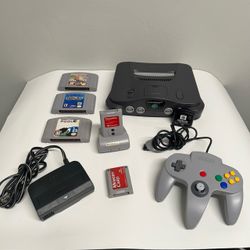 Nintendo 64 N64 Console Bundle Tested W/ Jumper Pack , Mem Card, 3 Games TESTED!