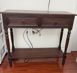 Rectangular Composite Espresso 36-in W x 32-in H Console table with Drawers