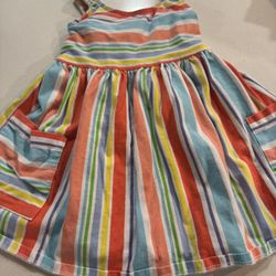 Bonnie Jean Toddler Multicolor Striped Kids Dress 2T