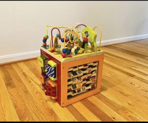 B. toys - Zany Zoo - Wooden Activity Cube - Educational Toys - Wooden Toys for Toddlers, Kids - 1 Year +