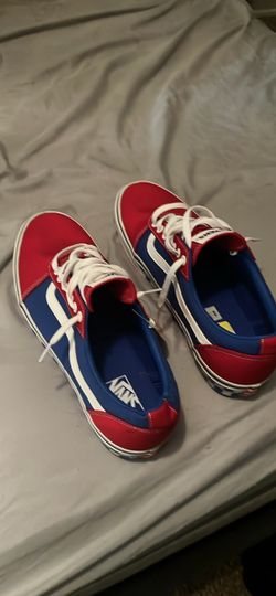 Red/White/Blue checkerboard vans size 12