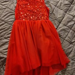 Girls Red Sequins Dress