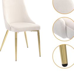 Modern Round Glass Dining Table + 2 Upholstered Chairs - Great Condition!