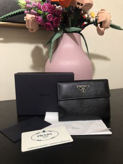 Authentic Prada Saffiano Leather Compact Wallet