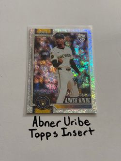 Abner Uribe Milwaukee Brewers Pitcher Topps Short Print Insert Card.