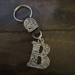 B letter metal keychain 