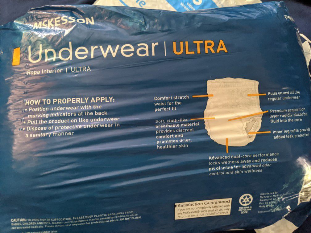 Adult Diapers 20 pack size M unisex McKesson brand ultra absorbent