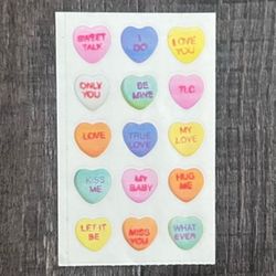 New Valentine Holiday Conversation Hearts Scrapbook Craft Stickers