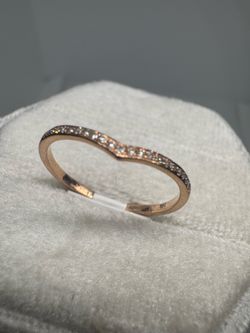 14K 585 Solid Rose Gold Natural Diamond Ring | New | Size 5