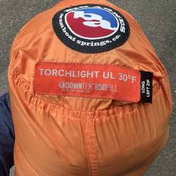 Big Agnes Torchlight UL 30 Degree Long Sleeping Bag, Orange