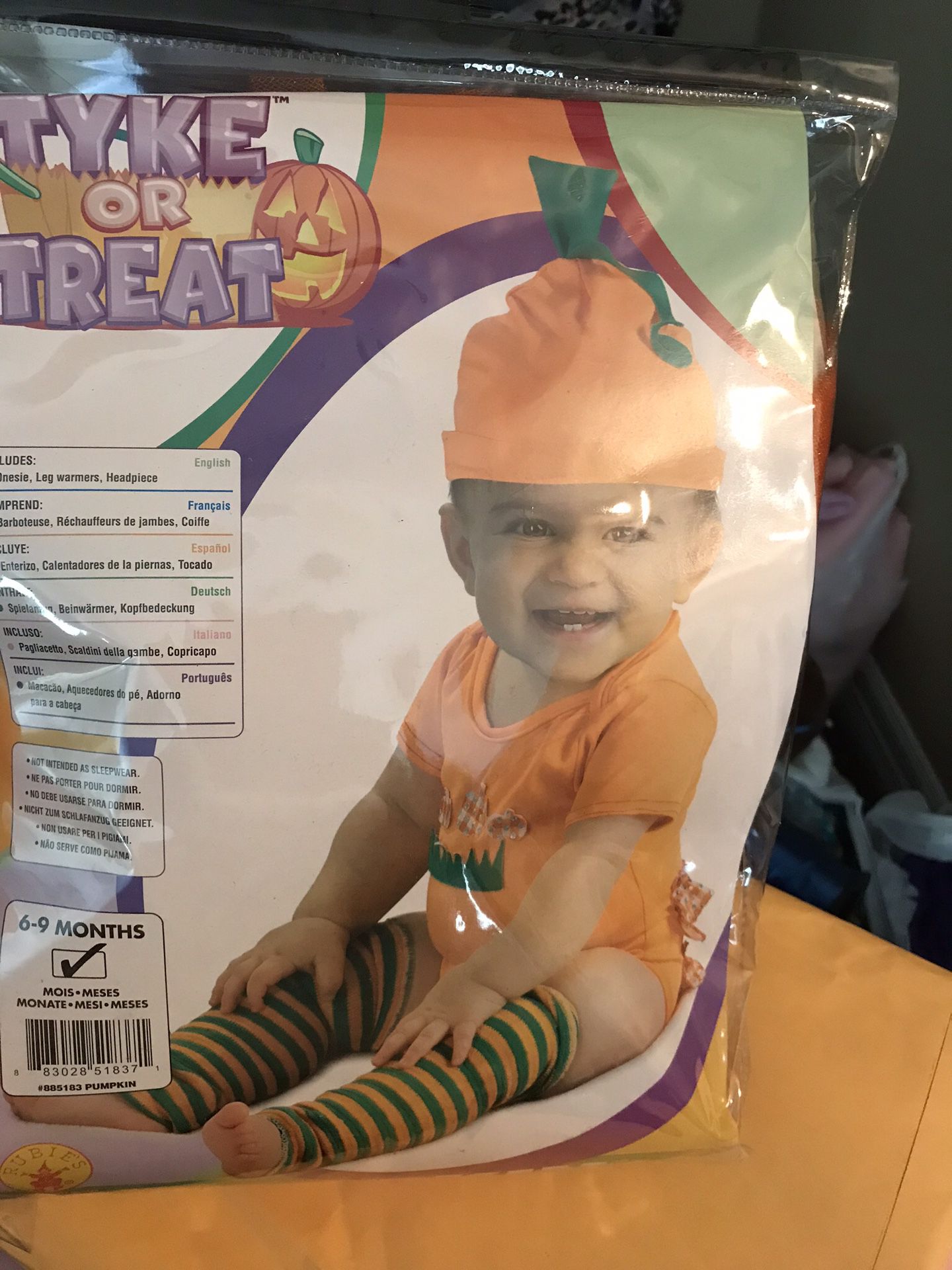 Baby pumpkin costume with custom tutu 6-9 months