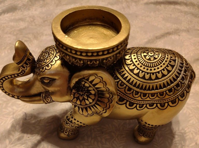 Pigort Elephant Tea Light Buddha Candle Holder