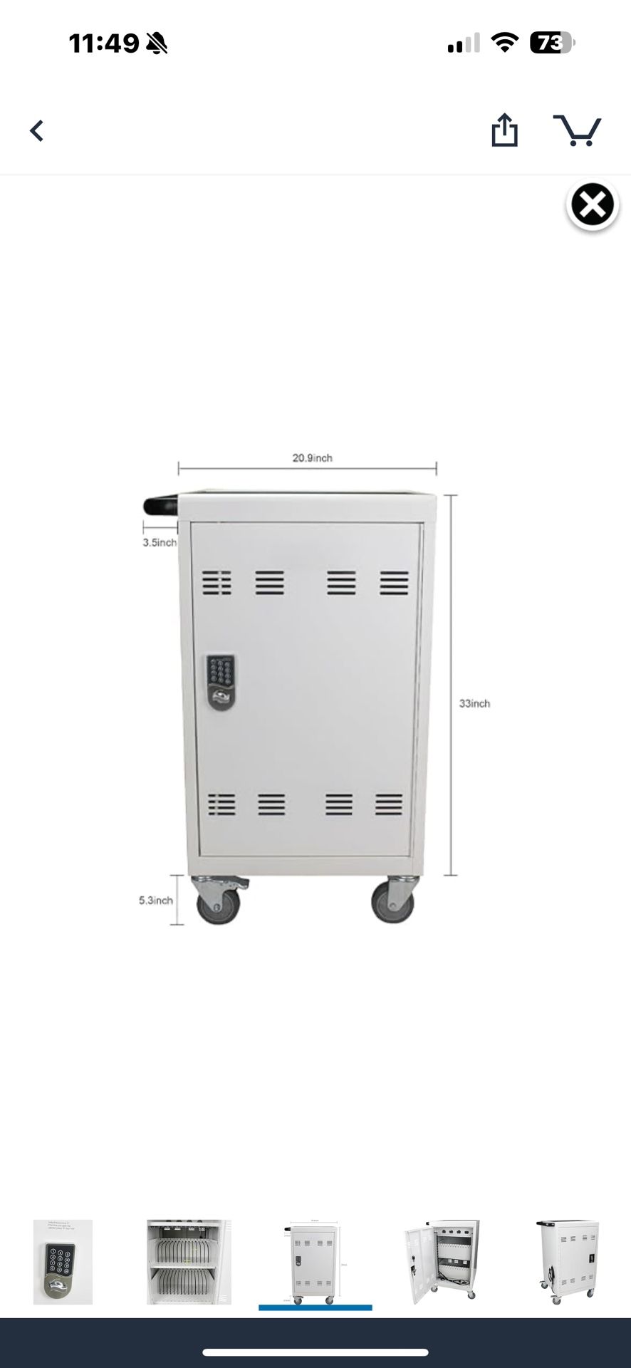 SPOFLYINN 30 School Mobile Devices Storage Cart