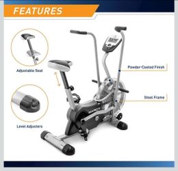 Marcy Air-Resistance Exercise Fan Bike With Dual Acction Handlebars