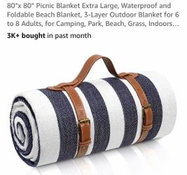 80x80” picnic/beach waterproof blanket, new