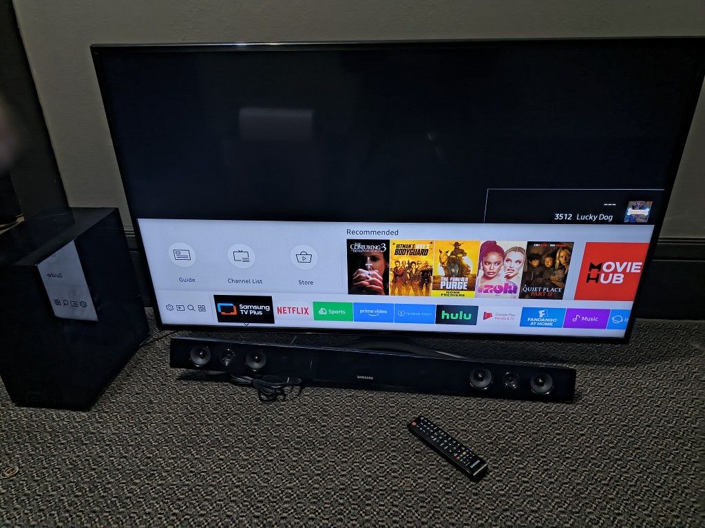 Samsung 4k 50 Inch Smart TV With Samsung Hw Fm45c Soundbar And Subwoofer