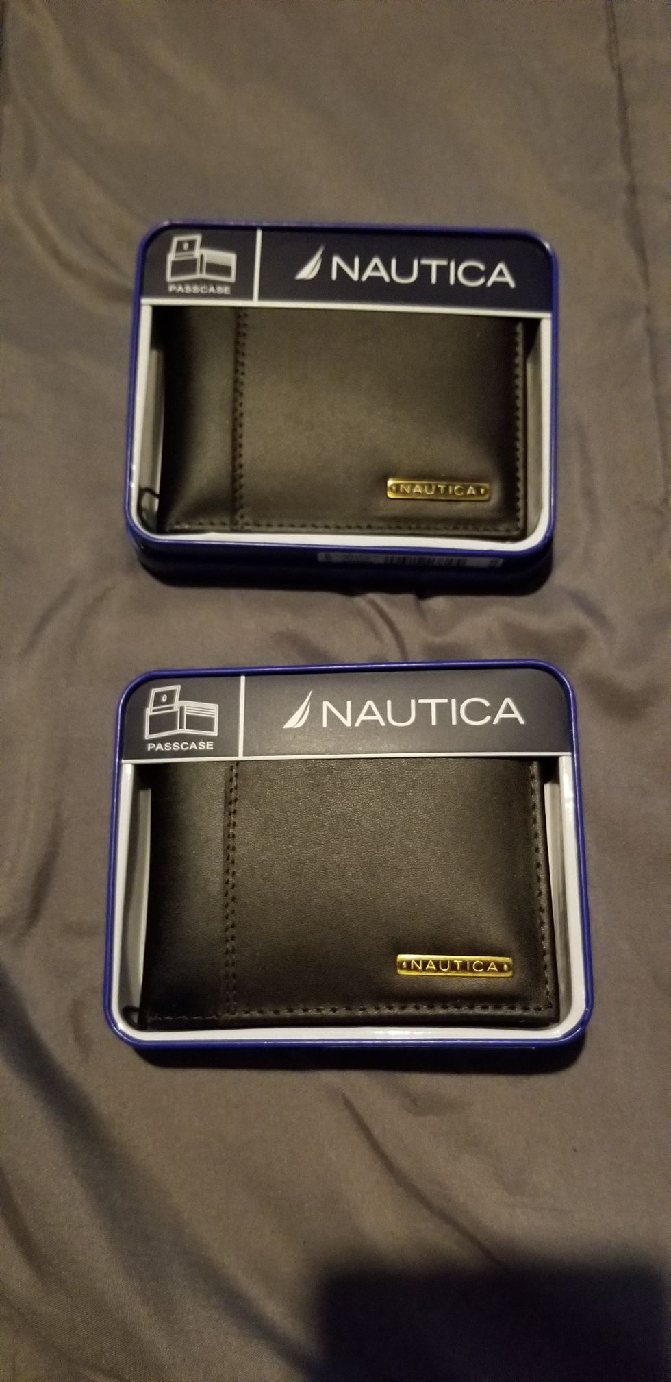 2 new brown nautica wallets