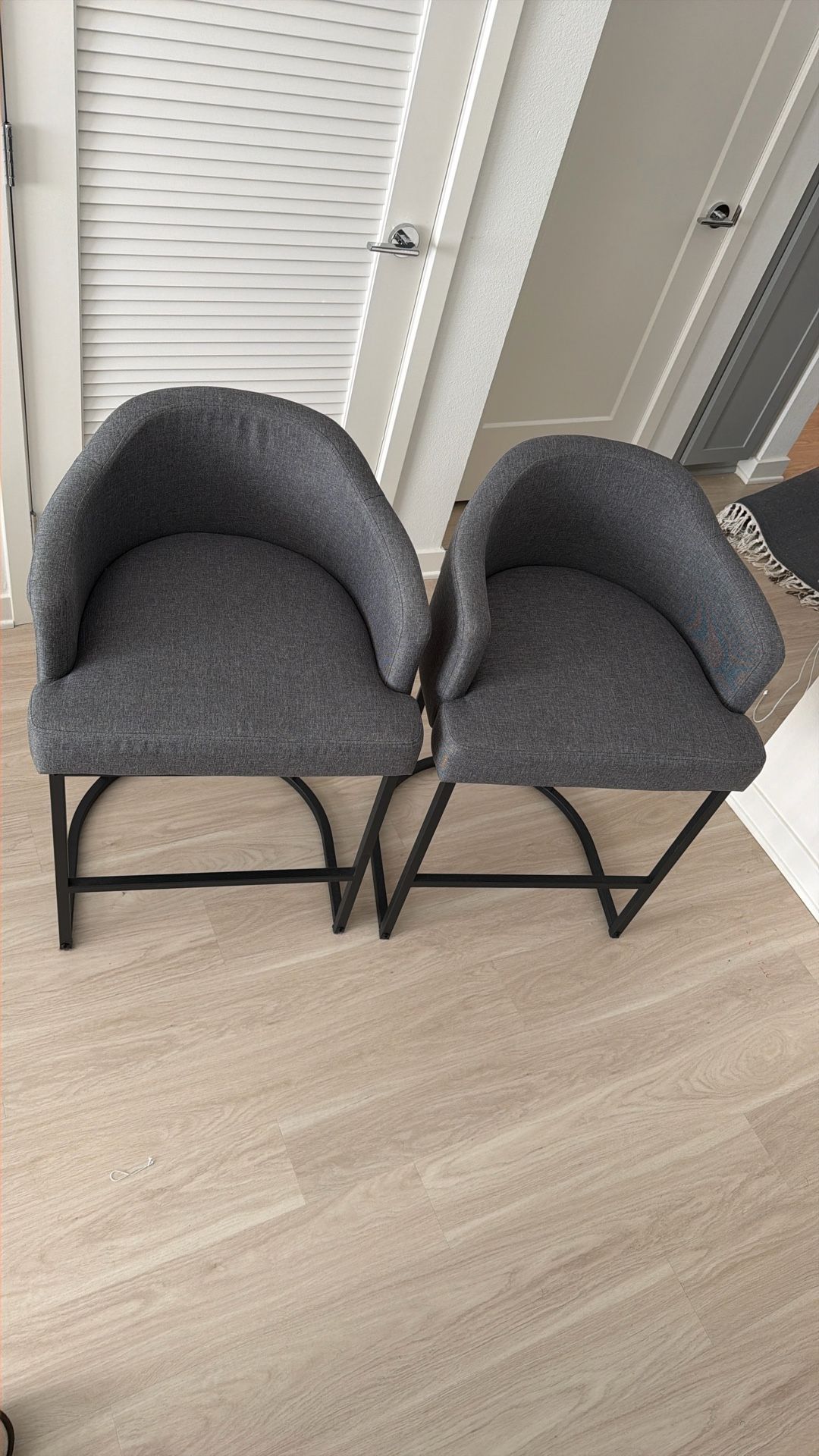 2 Perfect Condition Bar Stools Charcoal Grey