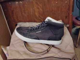 Harley Davidson Gray Leather High-Top Sneakers size 13 in men