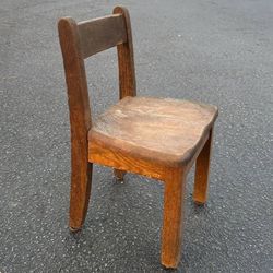Antique Solid Wood Childrens Chair